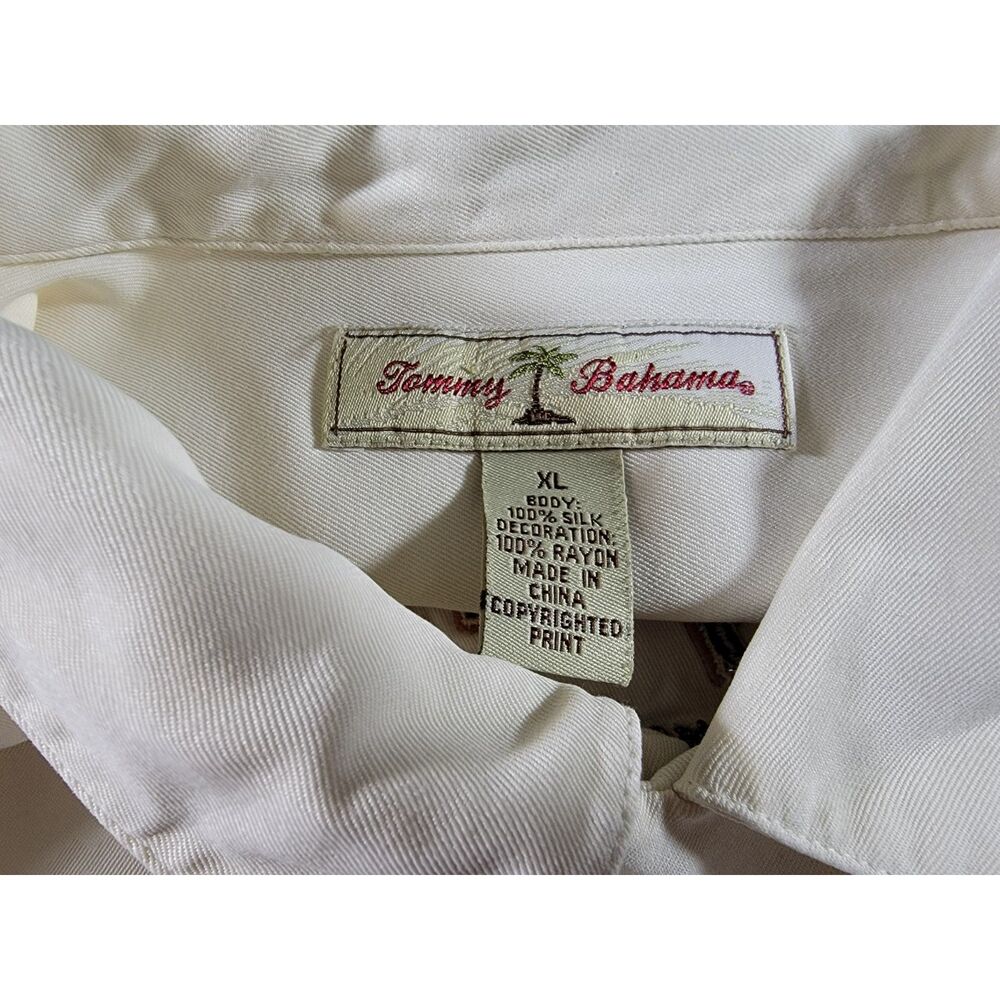 Tommy Bahama 100% Silk Havana Cuban Embroidered Short Sleeve Shirt - XL - Picture 6 of 9